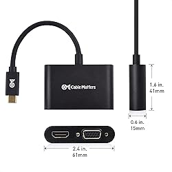 Cable Matters Aluminum USB C to HDMI VGA Adapter