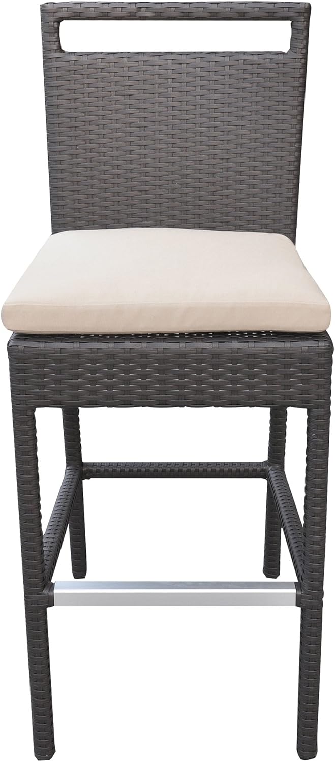 Armen Living Tropez Patio Wicker Bar Set: Furniture & Decor