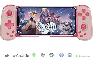 KOIIKO Wireless Controller for iPhone/Android/PC/iPad/Tablet/Appl Arcade MFi Games/Switch/PS4/PS5, Support Streaming on PS/Xbox/PC Console, Cloud Gaming Gamepad Joystick - Turbo/6-Axis Gyro/Dual Motors - Pink