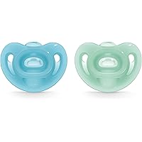 NUK Sensitive Orthodontic Pacifiers, Boy, 0-6 Months (2 Count)