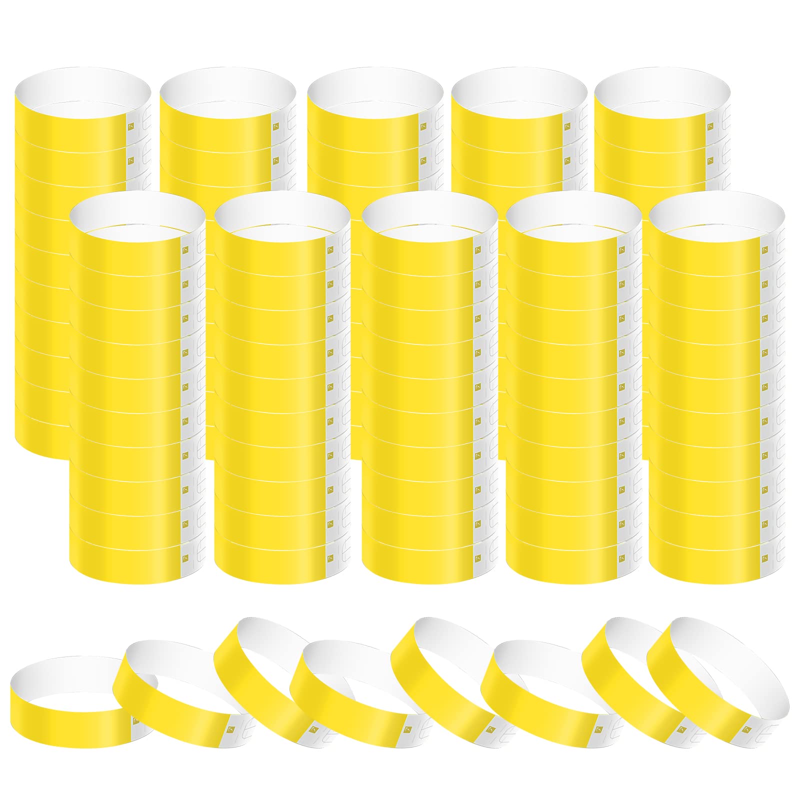 1000 Pcs Paper Wristbands for Events, Waterproof Neon Wristbands Wrist Party Bands Entrance Wristbands Paper Bracelets for Events Music Festival Concert Contest (Yellow)