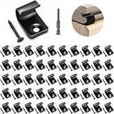 Deck Start Clip, URABLAZ 50 Pcs Universal Hidden Deck Starter Clips with 52 Torx Srews, 1 Torx Bit, Stainless Steel Black Decking Clips Hidden Fasteners for Composite Decking Board