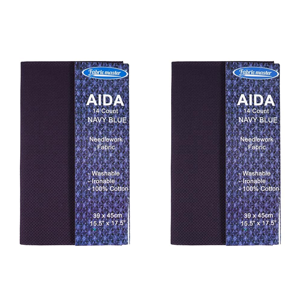 Mouldmaster Aida 14 Count Navy Blue 39x45cm (Pack of 2)