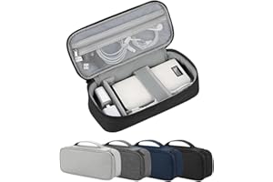 Travel Essentials Tech Pouch Electronics Organizer Case with Removable Dividers for Chargers, Cables & Accessories | 25x12x6.