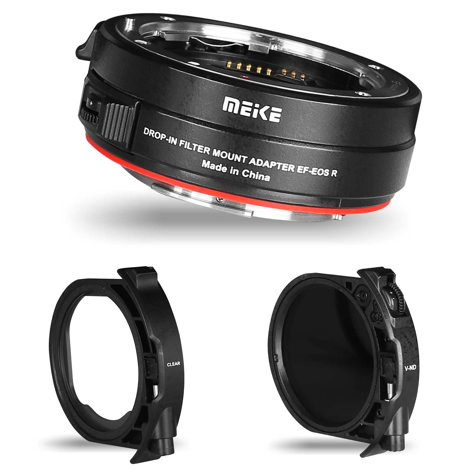 Meike MK-EFTR-C Metal Auto-Focus Mount Lens Adapter with Drop-in Filters for Canon EF/EF-S Lenses to Canon EOS R and EOS RP Cameras…