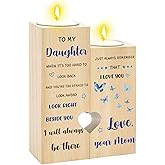 Daughter Birthday Gifts for Daughters Adult - Butterfly Daughter Gifts from Mom Dad Candle Holder Candlestick Funny Christmas Graduation Valentine's Day for Daughters