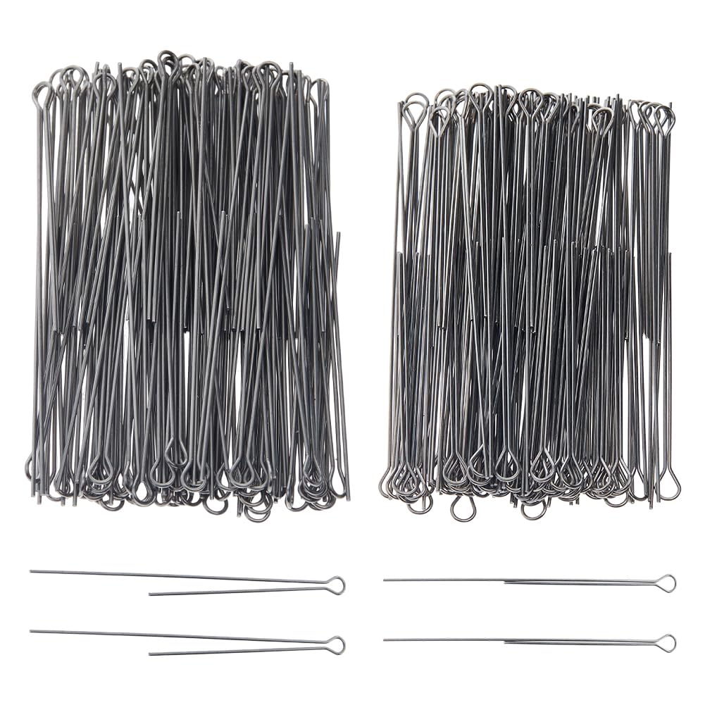 SUPERFINDINGS about 200Pcs 2 Style Fishing Spinner Shaft 70x0.7~0.8mm Wire Spinner Bait 304 Stainless Steel Fishing Looped Spinner Parts Component for Fishing Lure Making Supplie