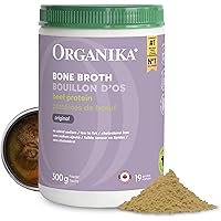 Organika Canadian-Made Beef Bone Broth Powder - Protein and Collagen Rich Bone Broth with Glucosamine and hyaluronic acid, fr