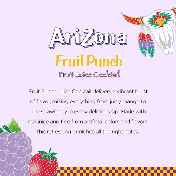 ARIZONA FRUIT PUNCH – FRUIT JUICE COCKTAIL – 16 FL OZ (PACK OF 12)
