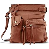 Krediz Leather Crossbody purses for Women, Soft & Durable Purses for Women Trendy, Multi Pocket travel bag, Adjustable Strap
