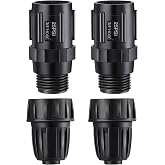 ElectricWise 4 Pcs 25 PSI Drip Irrigation Pressure Regulator Adapter Kit | 2Pcs 3/4" FHT x 3/4" MHT Pressure Regulator, 2Pcs 1/2 Inch Tubing Adapter for Drip Irrigation System