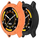Chofit Intended for Garmin Venu 3 Case Flexible TPU Rugged Shock Proof Bumper Frame Protective Shell for Garmin Venu 3 Cover Smartwatch Accessories (Black&Orange)