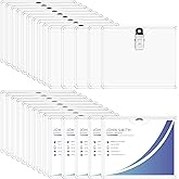 Eaasty 100 Pcs Clear Name Badge Holder with Clip ID Tags Holders for Badges PVC Waterproof Horizontal Name Badges with Clips for Teacher Office Employee 2.25 x 3.5 Inch