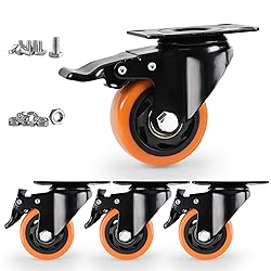 Caster Wheels, Heavy Duty 3 Inch Casters Set of