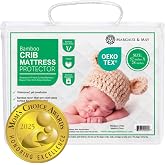 Margaux &amp; May Waterproof Crib Mattress Protector, Oeko-TEX&reg; Certified | Fitted, 28" x 52", Standard Crib Size, Mattress Protector Pad, Highly Absorbent Quilted Cover, Noiseless