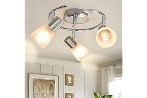 DINGLILIGHTING DLLT Modern Led Track Lighting Fixtures, 3-Light Round Ceiling Track Light, Directional Ceiling Spot Lights for Kitchen, Office, Bedroom, Picture Wall, Hallway, E12 Base