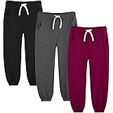 Bumeex 3 Pack Toddler and Boy Sweatpant Joggers Pants Fashion Cinched Hem Athletic Jogging Sweat Pant 100% Cotton 2-14 Years