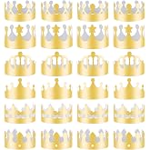 30Pcs Gold Birthday Crowns &ndash; 6 Style Party Hats for School &amp; Celebration | Gold Foil Material, Reusable, Adjustable 22-24" Fit, Kids &amp; Adults Friendly, Great for Classroom Parties &amp; Photo Props