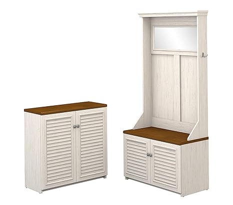 Amazon Com Wood Style Hall Tree With Shoe Bench And Small