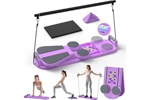 ITHERAU Portable Pilates Reformer Board, Professional Foldable Multi-Purpose Pilates Board for Full Body Workout, Home Pilates Training Equipment Sliding Board, ‌Lavender Purple