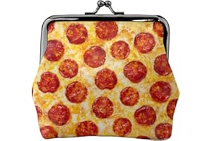 WOEZKEX Pepperoni Pizza Coin Purses Vintage Pouch Kiss-Lock Change Purse Wallets