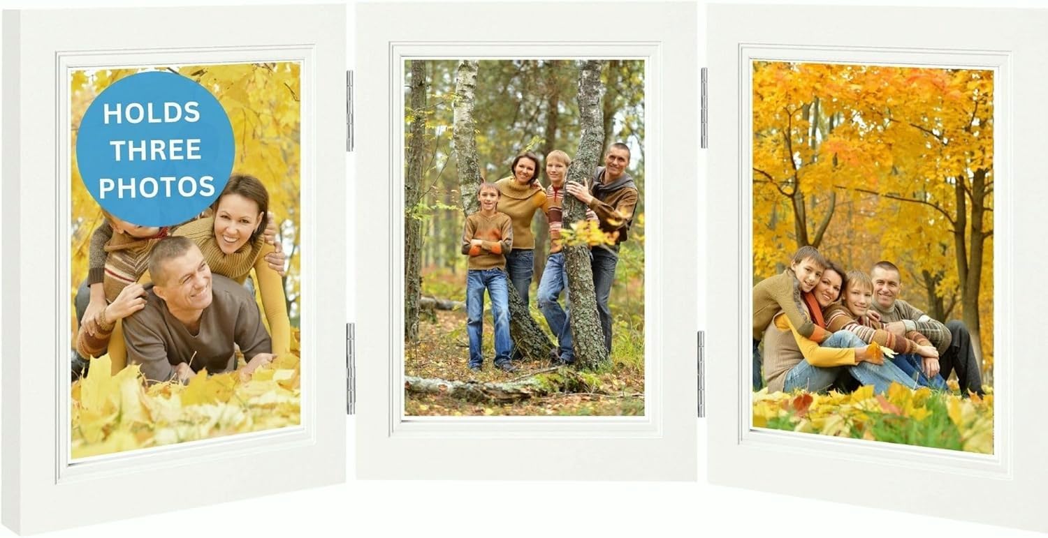 Clay Roberts Triple 6 x 4 Photo Frame, White, Holds 3 Photographs, 38.2 x 17.5 cm