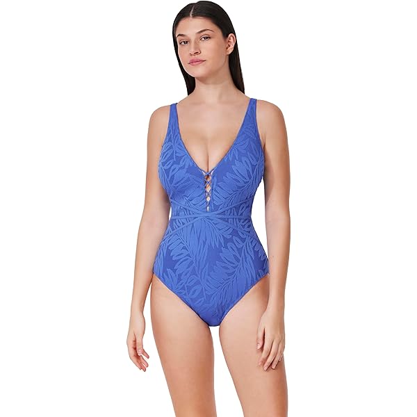 Seafolly Women's Standard Oasis Diamond Wire One-Piece, Ultramarin