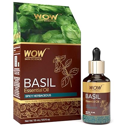 WOW Skin Science Basil Essential Oil, 15 ml