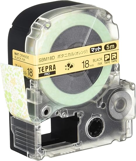 Amazon キングジム テプラpro テープカートリッジ マットラベル 模様 18mm ボタニカル オレンジ Sbm18d 文房具 オフィス用品 文房具 オフィス用品