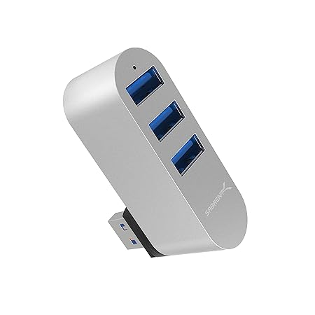 Sabrent USB HUB Premium 3-Port-Aluminium-Mini-USB-3.0 drehbaren Hub [90°/180° Grad drehbar] (HB-R3MC)