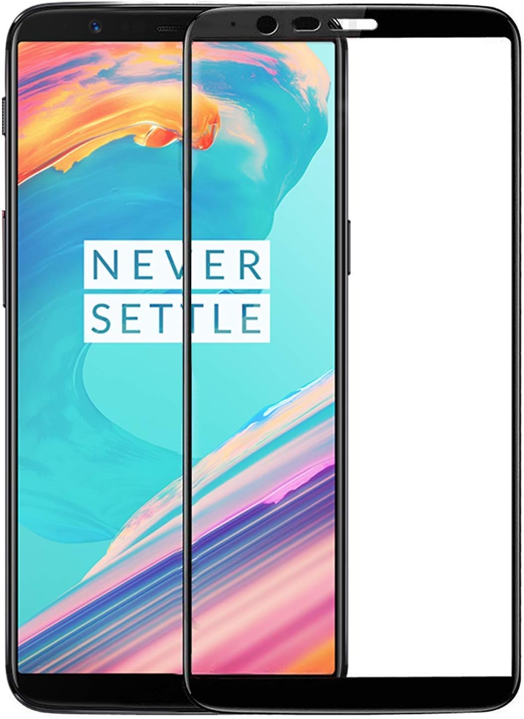 Frazil Full Glue, Full Coverage Edge-to-Edge 5D/6D/11D Tempered Glass Screen Protector for OnePlus 5T (Black)