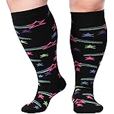 Abodhu Plus Size Compression Socks for Women& Men 15-20mmHg Wide Calf Knee High Socks