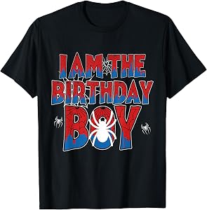 Spider Web Birthday Party I Am The Birthday Boy Family T-Shirt