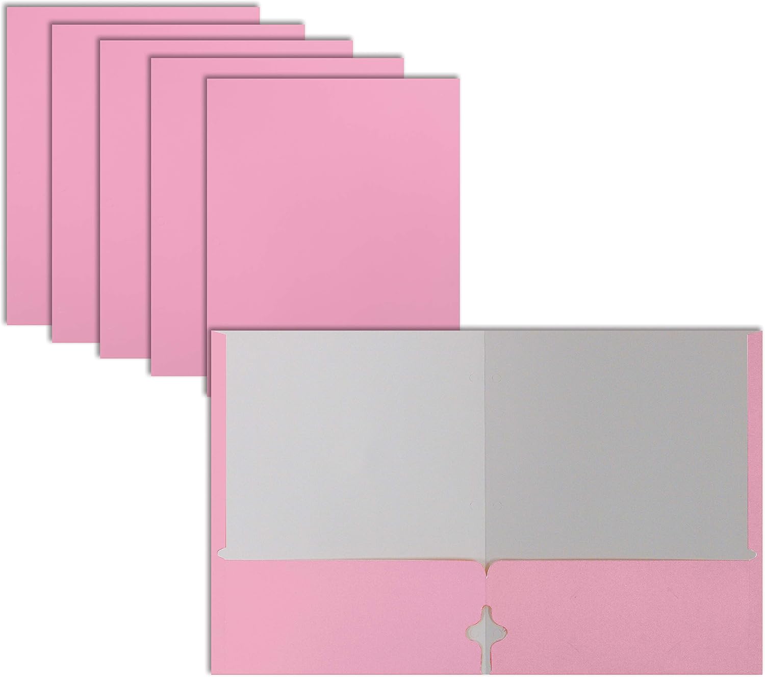 Two Pocket Portfolio Folders, 50-Pack, Pink, Letter Size Paper Folders, by Better Office Products, 50 Pieces, Pink : Office Products