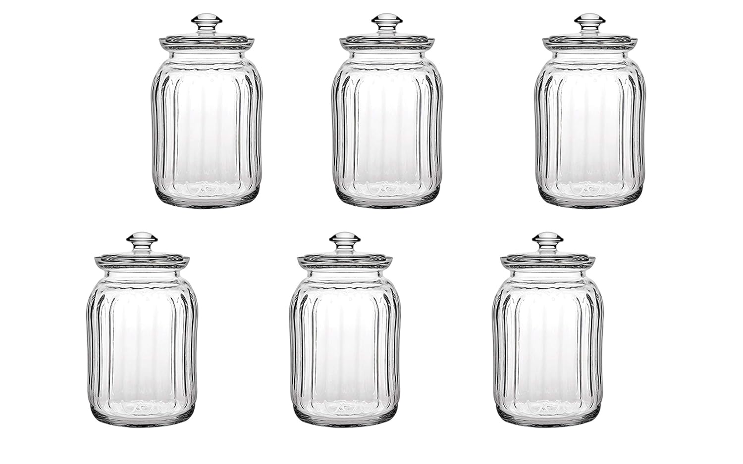 Buy Pure Source India Glass Jar Pickle Jar Storage Container, with Air Tight Glass Lid Set of 6