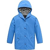 wantdo Boys & Girls Waterproof Rain Jacket Lightweight Rain Coat Hooded Windbreaker
