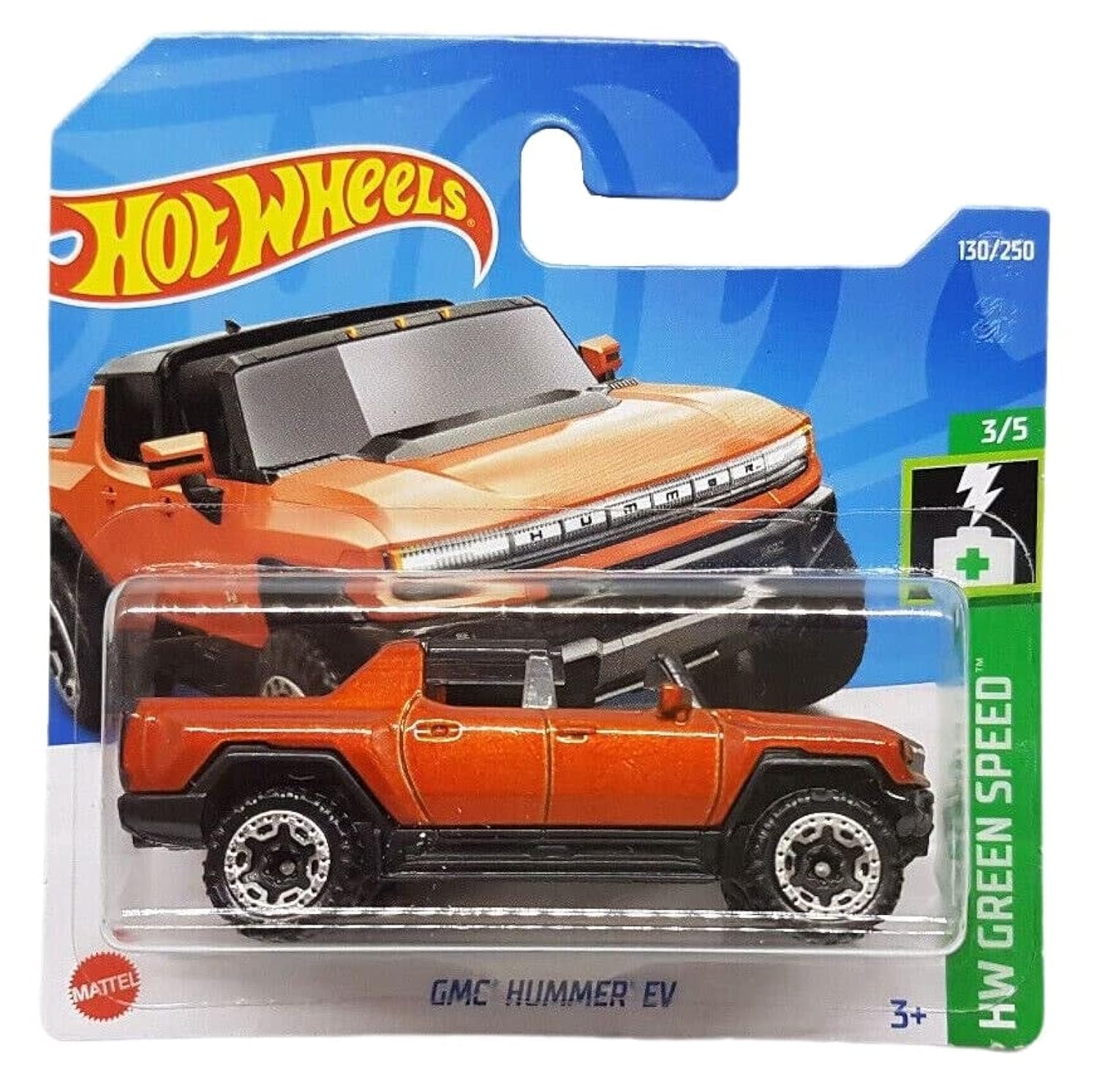 Hot Wheels - GMC Hummer EV - HW Green Speed 3/5 - HCX41 - Short Card - Orange - GM - Mattel 2022
