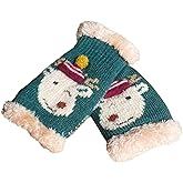 BIRTIMO Christmas Gloves Warm Winter Mittens for Holiday Cheer, Festive Knitted Gloves