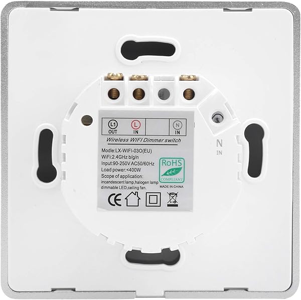Smart Switch Smart WiFi Light Switch Funciona con Alexa Echo dot Google Home IFTTT Roqi y iOS Siri corriente nominal de 10A certificacin de producto CE FCC y ROHS estndar del Reino Unido mat