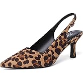 Mostrin Kitten Heels for Women Slingback Pointed Closed Toe Heels Women's Pumps Shoes for Wedding, Party, Commuting