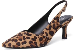 Mostrin Kitten Heels for Women Slingback Pointed Closed Toe Heels Women's Pumps Shoes for Wedding, Party, Commuting
