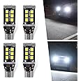 Sephile 4 PCS T15 Car LED Decoding Reversing Light, 2835-15SMD Smart IC Driver Fast Heat Dissipation PC Board IP67 Waterproof Turn Signal Brake Light, Plug and Play Bulb Replacement for Cars (White)