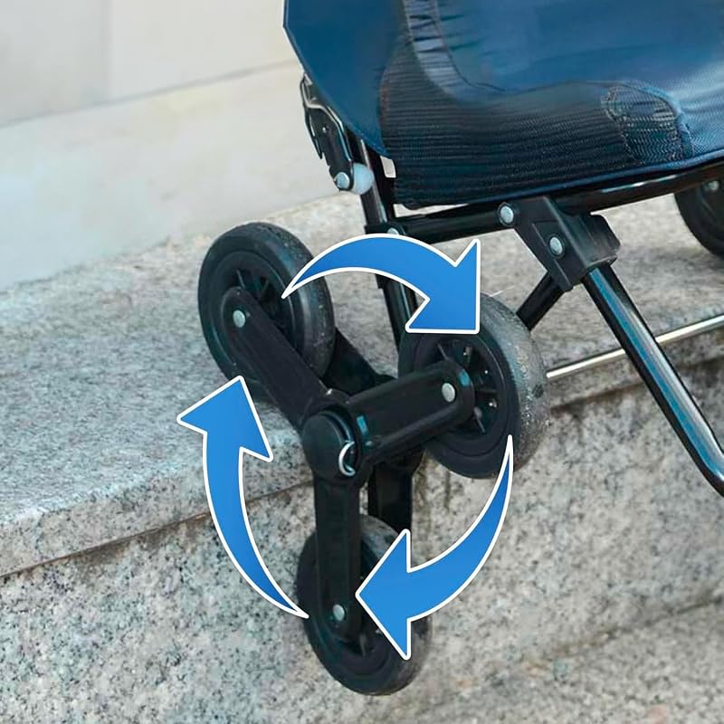 Carro de la Compra con Asiento Plegable – Máxima maniobrabilidad y Comodidad | Sistema de 3 Ruedas, Mango telescópico, Bolsa térmica extraíble | Capacidad 35 l, Ideal para Ancianos y familias
