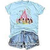 KIDDAD Magical Shirts for Women: Princess Shirt Magic Kingdom T Shirt Funny Family Vacation Tee Casual Holiday Tee Tops