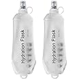 Buite 500ML Soft Flask, Portable TPU Soft Water Bottles for Running Vest, Hydration Pack - Ideal for Running Hiking Cycling Climbing（2Pcs White)