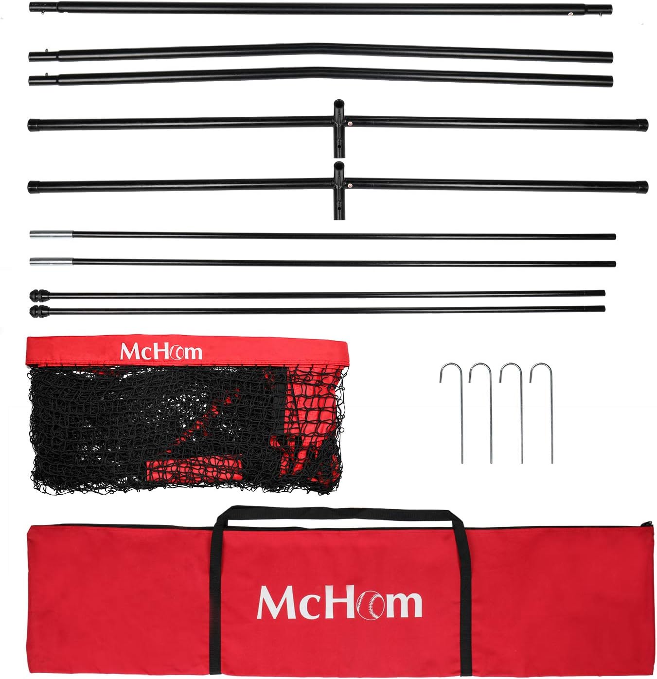 McHom 12ft x 9ft Sports Barrier Net | Backstop for Baseball, Softball, Soccer, Basketball, Lacrosse and Field Hockey | Collapsible and Portable : Sports & Outdoors