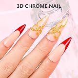Makartt 3D Nail Gel and Gold Chrome Powder Kit Clear No Wipe view 8