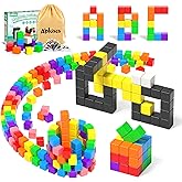 Apluses 54 PCS Magnetic Blocks, Magnetic Building Blocks for Toddlers 3+, Montessori Toys, Magnet Cubes, Preschool STEM Educational Sensory Magnet Toys for Kids Ages 3-5 Year Old Boys and Girls