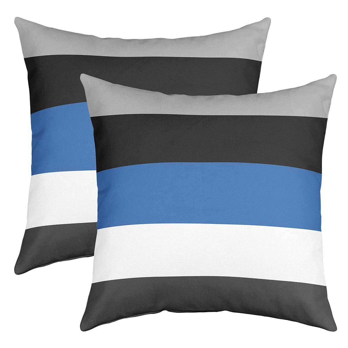 Loussiesd Set of 2 Throw Pillow Covers Geometric Rectangular Grey Blue White Black Cushion Case for Home Living Room Decor Reversible Modern Abstract Art Decorative Throw Cushion Case 16x16 Inch — image 1