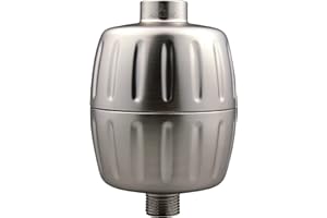 AquaBliss HEAVY DUTY Shower Filter – Latest Superior Advanced 30x Filtration - Universal Multi-Stage Shower Head Filter Reduces Chemicals, Chlorine & Odors - Brushed Nickel (SF500)